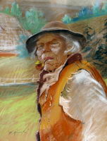 Stanisław  GÓRSKI - obrazy - Góral z fajką