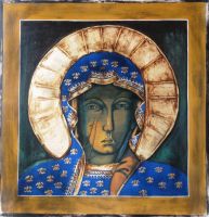 Andrzej  DUDEK - obrazy - Matka Boska Częstochowska (oblicze)