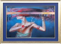 Piotr JAKUBCZAK - Paląca - olej płótno, 70x100 Piotr JAKUBCZAK - Paląca