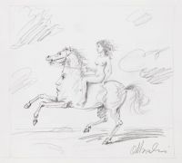 Rafał OLBIŃSKI - Lady Godiva`s younger sister - szkic ołówek papier, 39x42 Rafał OLBIŃSKI - Lady Godiva`s younger sister