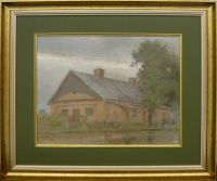 Stanisław  MAZUŚ - obrazy - Moja szkoła podstawowa - Sobianowice k/Lublina (1980 rok)