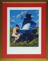 Rafał OLBIŃSKI - inkografia nr 140 A3 5323 I/XX w ramie 54x42 - inkografia z podpisem artysty, oprawiona, 42x30 Rafał OLBIŃSKI - inkografia nr 140 A3 5323 I/XX w ramie 54x42