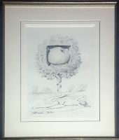 Rafał OLBIŃSKI - szkic - ołówek papier (w ramie 67x53), 43x29 Rafał OLBIŃSKI - szkic