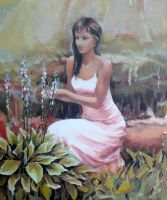 Katarzyna  KURKOWSKA - Zrywająca kwiaty
