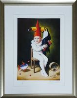 Rafał OLBIŃSKI - inkografia nr 233 I/XX B4 35x25 w ramie 48x38 - z oryginalnym podpisem Artysty, sucha pieczęć, 35x25 Rafał OLBIŃSKI - inkografia nr 233 I/XX B4 35x25 w ramie 48x38