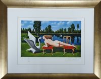 Rafał OLBIŃSKI - inkografia nr 244 III/XX A4 21x30 w ramie 34x43 - z oryginalnym podpisem Artysty, sucha pieczęć, 21x30 Rafał OLBIŃSKI - inkografia nr 244 III/XX A4 21x30 w ramie 34x43