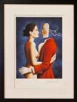 Rafał OLBIŃSKI - inkografia nr 296 I/XX A4 30x21 w ramie 39x30 - z oryginalnym podpisem Artysty, sucha pieczęć, 30x21 Rafał OLBIŃSKI - inkografia nr 296 I/XX A4 30x21 w ramie 39x30