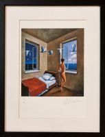 Rafał OLBIŃSKI - inkografia nr 301 I/XX A4 30x21 w ramie 39x30 - z oryginalnym podpisem Artysty, sucha pieczęć, 30x21 Rafał OLBIŃSKI - inkografia nr 301 I/XX A4 30x21 w ramie 39x30