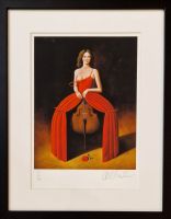 Rafał OLBIŃSKI - inkografia nr 303 II/XX A4 30x21 w ramie 39x30 - z oryginalnym podpisem Artysty, sucha pieczęć, 30x21 Rafał OLBIŃSKI - inkografia nr 303 II/XX A4 30x21 w ramie 39x30