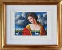 Rafał OLBIŃSKI - inkografia nr 310 II/XX A4 21x30 w ramie 37x45 - z oryginalnym podpisem Artysty, sucha pieczęć, 21x30 Rafał OLBIŃSKI - inkografia nr 310 II/XX A4 21x30 w ramie 37x45