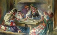 Sylweriusz  SASKI - obrazy - Gra w domino